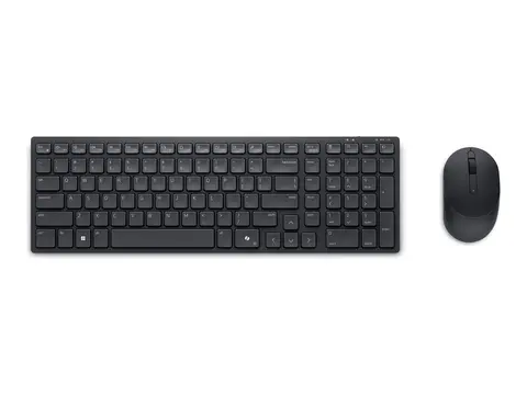 Dell Pro KM555 - Tastatur- og mussett - stille compact - trådløs - 2.4 GHz, Bluetooth - QWERTY - Pan Nordic - svart - med 3 years NBD Advance Exchange