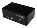 StarTech.com 2 Port KVM Switch - DVI and VGA w/ Audio and USB 2.0 Hub Dual Monitor / Display / Screen KVM Switch - DVI VGA (SV231DDVDUA) - KVM / lyd / USB-svitsj - 2 porter