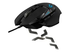 Logitech Gaming Mouse G502 (Hero) - Mus - optisk 11 knapper - trådløs, kablet - 2.4 GHz - USB trådløs mottaker
