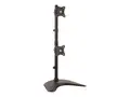 StarTech.com Vertical Dual Monitor Stand Supports Monitors 13&quot; to 27&quot; - Adjustable - Computer Monitor Stand for Double Stacked VESA Monitors - Black (ARMBARDUOV) stativ - for 2 skjermer - svart