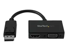 StarTech.com 2 in 1 Displayport Adapter - DisplayPort to HDMI or VGA DisplayPort Adapter - 1920x1200 - Travel Adapter (DP2HDVGA) - Videokonverter - DisplayPort - HDMI, VGA - svart