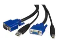 StarTech.com 2-in-1 USB KVM Cable - Keyboard / video / mouse / USB cable HD-15 (VGA), USB Type B (M) to USB, HD-15 (VGA) - 6 ft - SVUSB2N1_6 - tastatur / video / mus / USB-kabel - 1.8 m