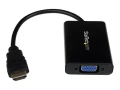 StarTech.com HDMI to VGA Video Adapter Converter with Audio for Desktop PC / Laptop / Ultrabook 1920x1080 - video adapter - HDMI / VGA / lyd - 25 cm
