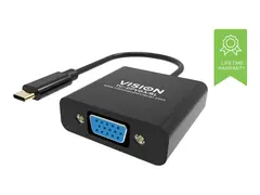 VISION - Video adapter - 24 pin USB-C hann til HD-15 (VGA) hunn svart - 1080p-støtte