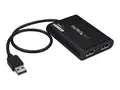 StarTech.com USB 3.0 to Dual DisplayPort Adapter 4K 60Hz, DisplayLink Certified, Video Converter with External Graphics Card Mac &amp; PC (USB32DP24K60) - DisplayPort-adapter - USB-type A til DisplayPort - 30 cm