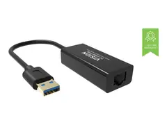 Vision TC-USBETH/BL - Nettverksadapter - USB 2.0 Gigabit Ethernet x 1 - svart