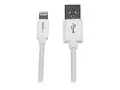 StarTech.com 2m (6ft) Long White Apple 8-pin Lightning Connector to USB Cable for iPhone / iPod / iPad Charge and Sync Cable (USBLT2MW) - Lightning-kabel - Lightning / USB - 2 m