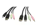 StarTech.com 6ft 4-in-1 USB DisplayPort&#174; KVM Switch Cable w/ Audio &amp; Microphone (DP4N1USB6) video- / USB / audio-kabel - 1.8 m