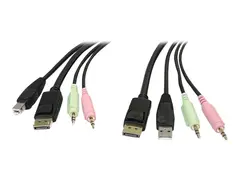 StarTech.com 6ft 4-in-1 USB DisplayPort&#174; KVM Switch Cable w/ Audio &amp; Microphone (DP4N1USB6) video- / USB / audio-kabel - 1.8 m