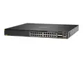 HPE Aruba 6300M - Switch - L3 - Styrt - 24 x 10/100/1000 (PoE+) + 4 x 1 Gigabit / 10 Gigabit / 25 Gigabit / 50 Gigabit SFP56 (opplink / stabling) front og side til bakside - rackmonterbar - PoE+ (720 W)
