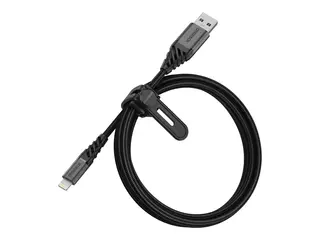 OtterBox Premium - Lightning-kabel - USB hann til Lightning hann 1 m - mørk askesvart