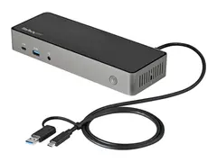 STARTECH.COM USB-C &amp; USB-A Dock - Hybrid Triple Monitor Laptop Docking Sta