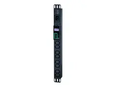 APC Easy Metered Rack PDU EPDU1016M Strømfordelerenhet (kan monteres i rack) - AC 200/208/230 V - 3680 VA - Ethernet - inngang: IEC 60320 C20 - utgangskontakter: 8 (power IEC 60320 C13) - 1U - 2.5 m kabel - svart - for P/N: AR106V, SCL400RMJ1U, SCL500RMI1UC, SCL500RMI1UNC, SMTL1000RMI2UC, SMTL750RMI2UC