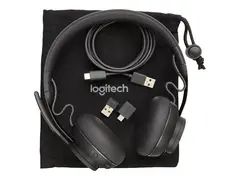 Logitech Zone Wired MSFT Teams Hodesett - on-ear - kablet - USB-C - grafitt - Certified for Microsoft Teams