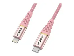 OtterBox Premium - Lightning-kabel - Lightning hann til 24 pin USB-C hann 1 m - skimrerosa - Power Delivery-støtte
