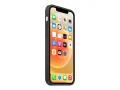 Apple - Baksidedeksel for mobiltelefon - med MagSafe silikon - svart - for iPhone 12, 12 Pro
