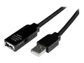StarTech.com 25m USB 2.0 Active Extension Cable M/F 25 meter USB A Male to USB A Female USB 2.0 Repeater / Extender Cable - Black - 80ft (USB2AAEXT25M) - USB-forlengelseskabel - USB til USB - 25 m