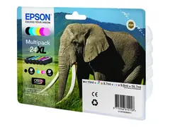 Epson 24XL Multipack - 6-pack - 55.7 ml XL - svart, gul, cyan, magenta, lys magenta, lys cyan - original - blister - blekkpatron - for Expression Photo XP-55, 750, 760, 850, 860, 950, 960, 970; Expression Premium XP-750, 850
