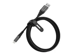 OtterBox Premium - Lightning-kabel - USB hann til Lightning hann 2 m - mørk askesvart