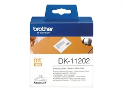 Brother DK-11202 - Svart p&#229; hvitt - 62 x 100 mm 300 etikett(er) (1 rull(er) x 300 forsendelsesetiketter for Brother QL-1050, 1060, 1110, 500, 550, 560, 570, 580, 600, 650, 700, 710, 720, 820