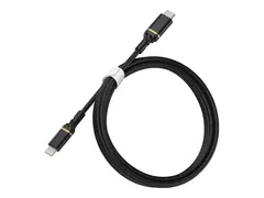 OtterBox Standard - Lightning-kabel Lightning hann til 24 pin USB-C hann - 1 m - svart glimt - USB Power Delivery (60W)
