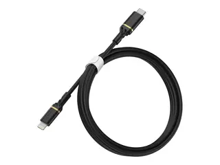 OtterBox Standard - Lightning-kabel - Lightning hann til 24 pin USB-C hann 1 m - svart glimt - USB Power Delivery (60W)