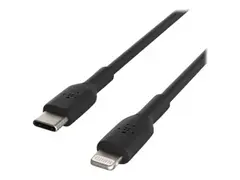 Belkin BOOST CHARGE - Lightning-kabel 24 pin USB-C hann til Lightning hann - 1 m - svart - USB Power Delivery (18 W)