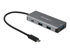 StarTech.com 4 Port USB C Hub (10Gbps) to 3x USB-A &amp; 1x USB-C, 100W Power Delivery Passthrough Charging, Compact/Portable USB 3.1 Gen 2/USB 3.2 Gen 2 Type C Laptop Adapter, Works w/ TB3 Windows/macOS/Linux - hub - 4 porter