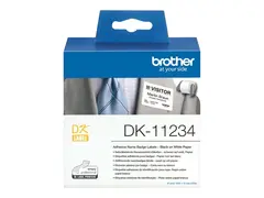 Brother DK11234 - Papir - selv-adhesiv - svart p&#229; hvitt 60 x 86 mm 260 etikett(er) (1 rull(er) x 260 stansesk&#229;rne etiketter - for Brother QL-1100, QL-1110NWB, QL-600B, QL-600G, QL-600R, QL-800, QL-810W, QL-820NWB