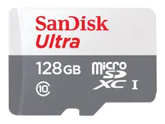 SanDisk Ultra - Flashminnekort (microSDXC til SD-adapter inkludert) 128 GB - Class 10 - microSDXC UHS-I