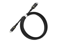 OtterBox Standard - Lightning-kabel Lightning hann til 24 pin USB-C hann - 2 m - svart glimt - USB Power Delivery (60W)