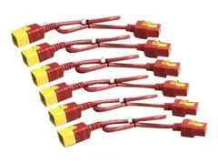 APC Power Cord Kit - Strømkabel - IEC 60320 C19 til IEC 60320 C20 16 A - 61 cm - rød (en pakke 6) - for P/N: SMT2200I-AR, SMT2200R2I-AR, SMT3000I-AR, SMT3000R2I-AR, SMX3000HVTUS, SRT10RMXLIX806