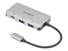 Targus - Hub - 2 x USB 3.2 Gen 1 + 1 x USB-C 3.2 Gen 1 + 1 x USB-C 3.2 Gen 1 (strømforsyning) stasjonær
