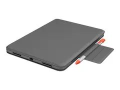 Logitech Folio Touch - Tastatur og folioveske med styrepute - bakbelysning - Apple Smart connector - QWERTY - Pan Nordic - grafitt - for Apple 11-inch iPad Pro (1. generasjon, 2. generasjon)