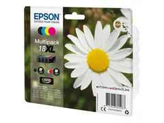 Epson 18XL - 4-pack - XL - svart, gul, cyan, magenta original - blister - blekkpatron - for Expression Home XP-212, 215, 225, 312, 315, 322, 325, 412, 415, 422, 425