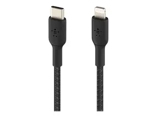 Belkin BOOST CHARGE - Lightning-kabel 24 pin USB-C hann til Lightning hann - 1 m - svart - USB Power Delivery (18 W)
