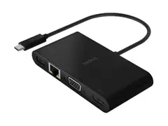 Belkin multimedie- og ladeadapter USB-C - VGA, HDMI - 1GbE