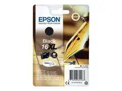 Epson 16XL - 12.9 ml - XL - svart original - blister - blekkpatron - for WorkForce WF-2010, 2510, 2520, 2530, 2540, 2630, 2650, 2660, 2750, 2760