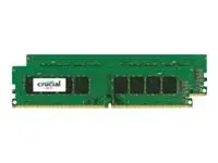 Crucial - DDR4 - sett - 8 GB: 2 x 4 GB - DIMM 288-pin 2400 MHz / PC4-19200 - ikke-bufret