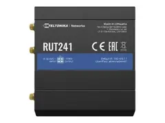 Teltonika RUT241 - Tr&#229;dl&#248;s ruter WWAN 2,4 GHz - 2G, 3G, 4G - DIN-skinnemonterbar