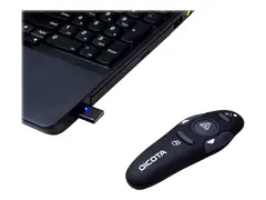 DICOTA Pin Point Wireless Laser Pointer - Pekeenhet for fremviser tr&#229;dl&#248;s - USB tr&#229;dl&#248;s mottaker - svart