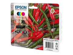 Epson 503XL Multipack - 4-pack XL - svart, cyan, magenta, gul - original - bl&#230;re med RF/lyd-alarm - blekkpatron - for Expression Home XP-5200, XP-5205; WorkForce WF-2960DWF, WF-2965DWF