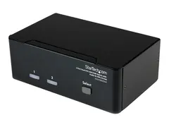 StarTech.com DVI KVM Switch with Audio &amp; USB 2.0 Hub 2-Port USB KVM Switch - 1920 x 1200 - Dual Monitor KVM Switch (SV231DD2DUA) - KVM / lyd / USB-svitsj - 2 porter