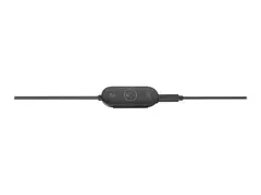 Logitech Zone Wired Earbuds - Hodesett - i øret kablet - 3,5 mm jakk - lydisolerende - grafitt - Certified for Microsoft Teams