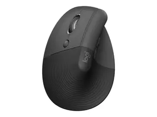 Logitech Lift for Business - Vertikal mus ergonomisk - venstrehendt - 6 knapper - trådløs - Bluetooth, 2.4 GHz - Logitech Logi Bolt USB-mottaker - grafitt