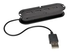 Tripp Lite 4-Port USB 2.0 Compact Mobile Hi-Speed Ultra-Mini Hub w/ Cable Hub - 4 x USB 2.0 - stasjonær