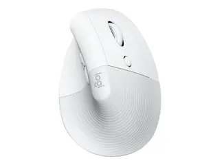 Logitech Lift for Business - Vertikal mus ergonomisk - 6 knapper - trådløs - Bluetooth, 2.4 GHz - Logitech Logi Bolt USB-mottaker - elfenbenshvit