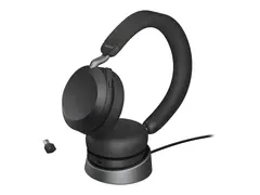 Jabra Evolve2 75 - Hodesett - on-ear - Bluetooth tr&#229;dl&#248;s - aktiv st&#248;ydemping - USB-C - lydisolerende - svart - Optimert for UC