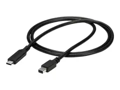 StarTech.com 1m / 3.3ft USB-C to Mini DisplayPort Cable 4K 60Hz - Black - USB 3.1 Type C to mDP Adapter (CDP2MDPMM1MB) - DisplayPort-kabel - 24 pin USB-C til Mini DisplayPort - 1 m