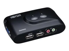 Eaton Tripp Lite series 2-Port Desktop Compact USB KVM Switch with Audio &amp; Cable Kit KVM-svitsj - 2 x KVM port(s) - 1 lokalbruker - stasjon&#230;r